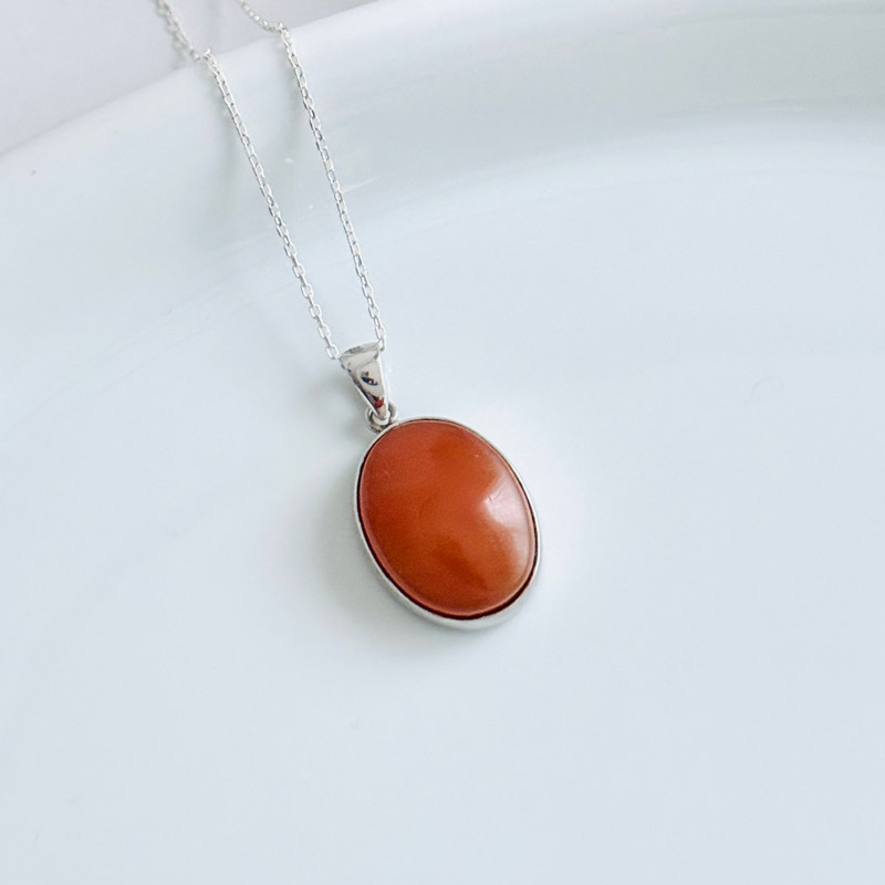 925 Silver Natural Yemen Agate Necklace