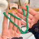 6mm Natural Green Agate Necklace - NO : 0590