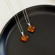 925 Silver Natural Baltic Amber Pendant -  Heart of Love