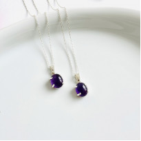 925 Silver Natural Amethyst Necklace