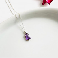 925 Silver Natural Amethyst Necklace