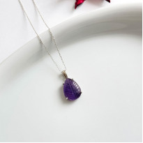 925 Silver Natural Amethyst Necklace