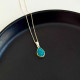 925 Sterling Silver Blue Apatite Stone Necklace - Raw Shape