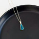 925 Sterling Silver Blue Apatite Stone Necklace - Raw Shape