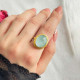 925 Silver Natural Aquamarine Stone Ring