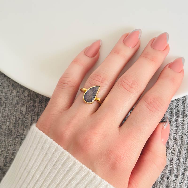 925 Sterling Silver iolite Stone Ring