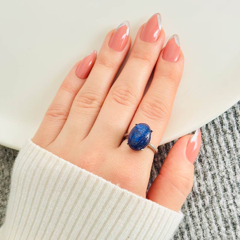 925 Silver Natural Lapis Lazuli Ring