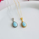 925 Silver Natural Larimar Stone Pendant