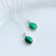 925 Silver Malachite Stone Pendant - Oval Shape