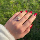 Multi Stone Ring , 925 Silver Natural Amethyst Stone & Rose Quartz Stone Ring