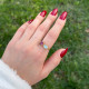 Multistone Ring , 925 Sterling Silver Labradorite & Red Ruby Ring