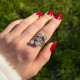 925 Silver Rare Fire Opal Stone Ring