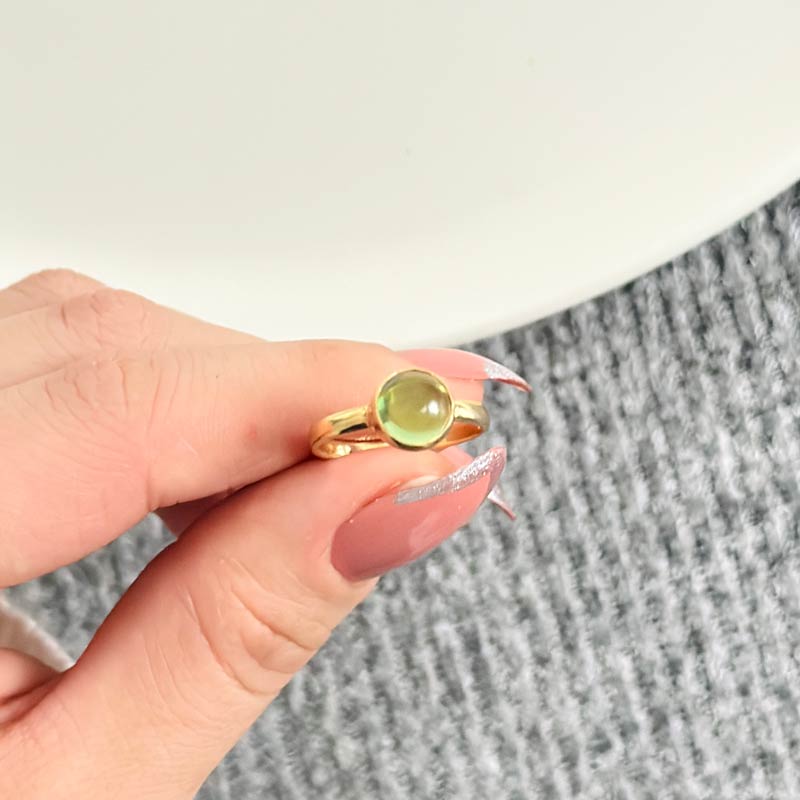 925 Silver Natural Peridot Stone Ring