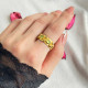 925 Silver Natural Peridot Stone Ring - No:6600