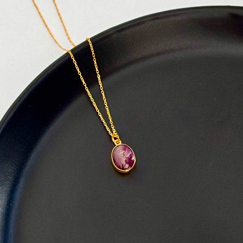 925 Silver Natural Red Ruby Stone Pendant