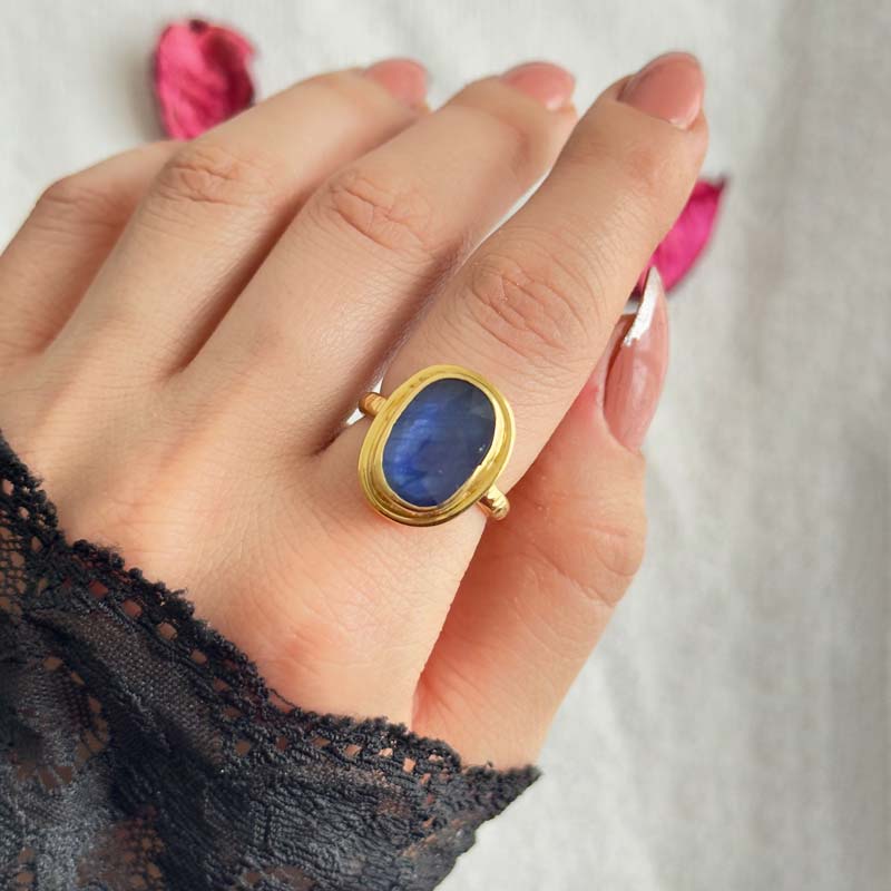 925 Sterling Silver Blue Sapphire stone Ring