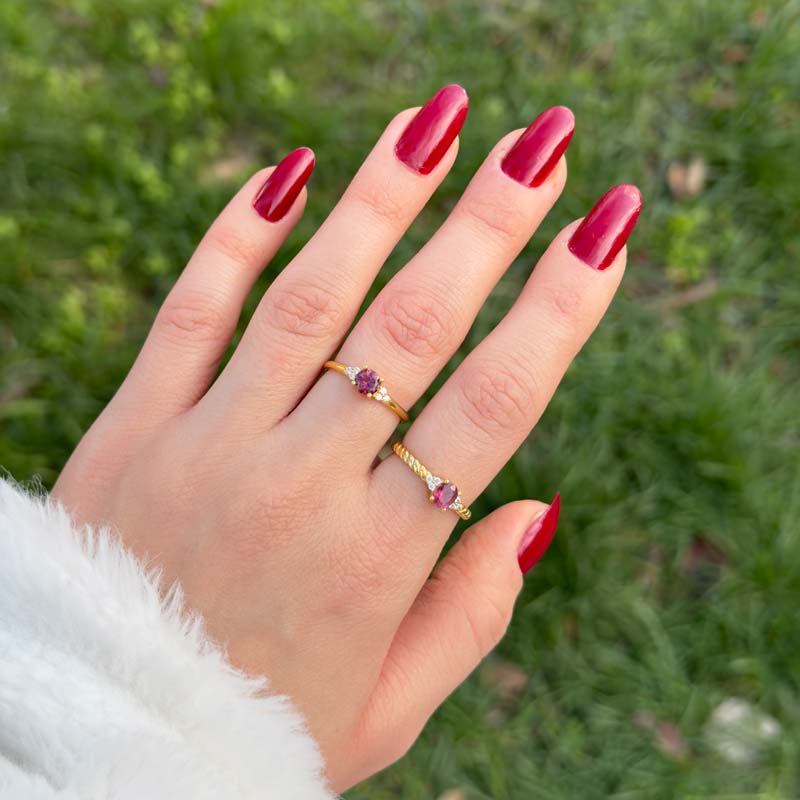 925 Silver Pink Tourmaline Ring