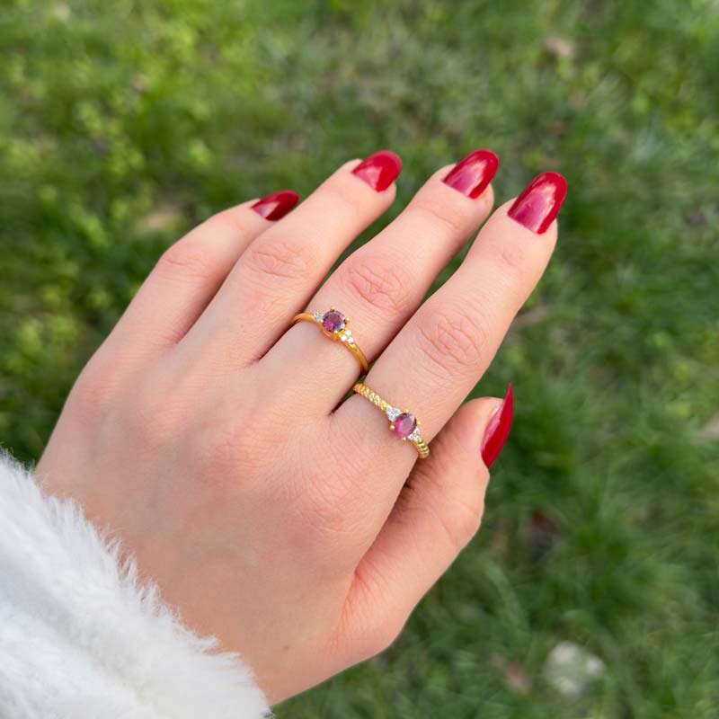 925 Silver Pink Tourmaline Ring