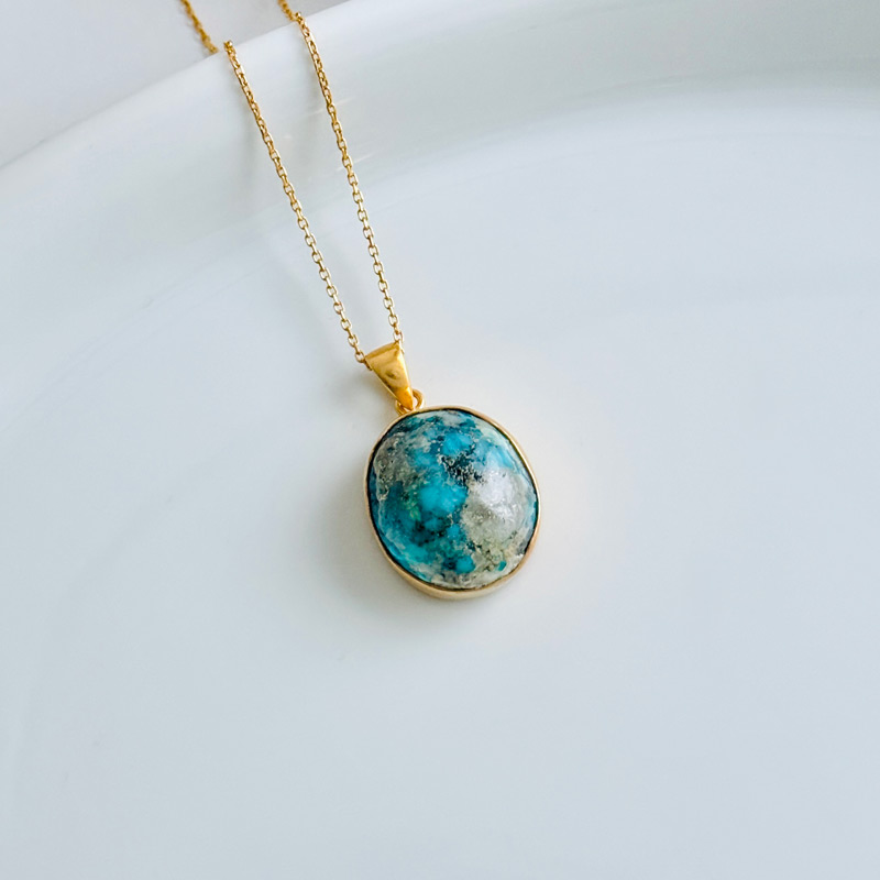 925 Silver Natural Turquoise Stone Pendant