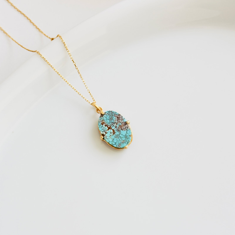 925 Silver Natural Turquoise Stone Pendant