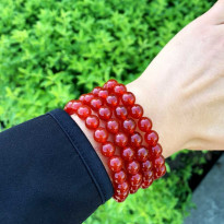 8mm Natural Red Agate Bracelet