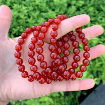 8mm Natural Red Agate Bracelet