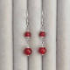 925 Silver Natural Red Agate Earring