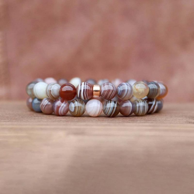 8mm Natural Botswana Agate Bracelet