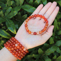 8mm Natural Red Carnelian Bracelet - No : BR0900