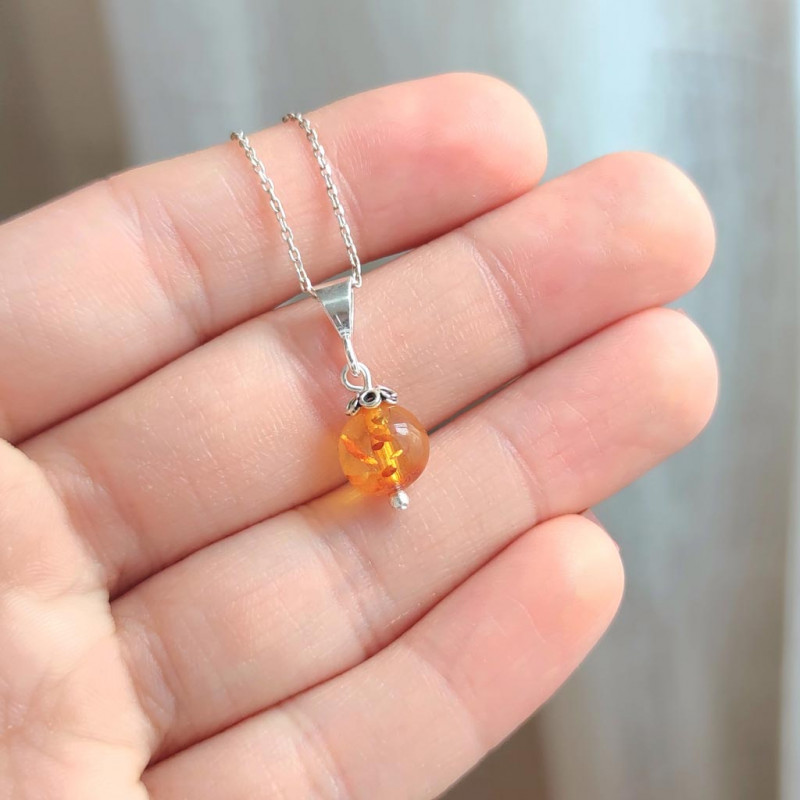 925 Silver Natural Baltic Amber Pendant