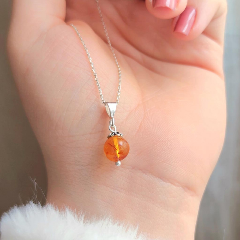 925 Silver Natural Baltic Amber Pendant