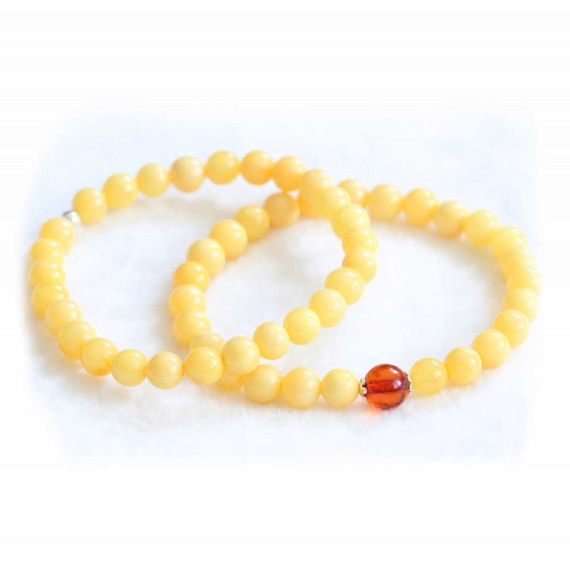 6mm Natural Baltic Amber Bracelet