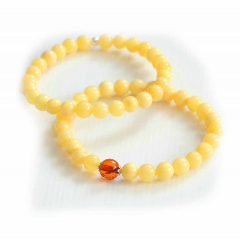 6mm Natural Baltic Amber Bracelet