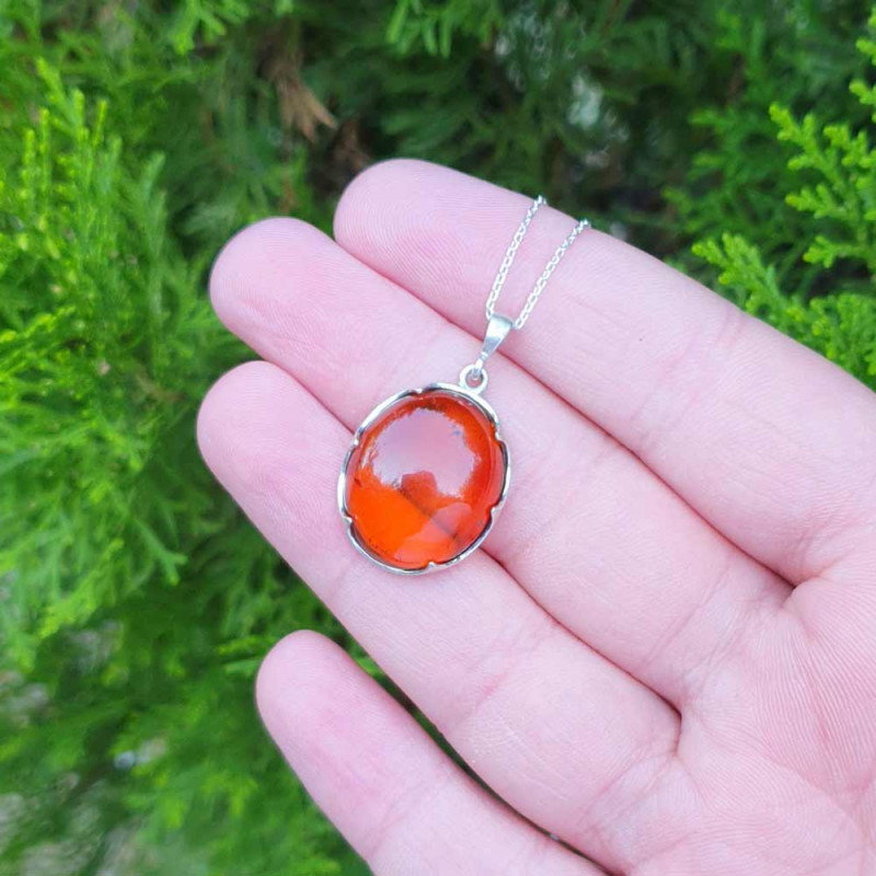 925 Silver Natural Baltic Amber Pendant