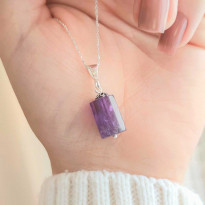 925 Silver Natural Amethyst Stone Pendant