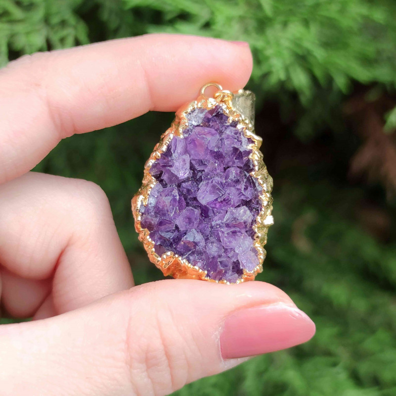 Natural Amethyst Stone Pendant - Natural Raw Shape 6