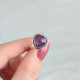 925 Silver Natural Amethyst Stone Ring - Drop Shape