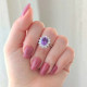 925 Silver Natural Amethyst Stone Ring - Zircon Around - No: 9000