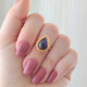 925 Silver Natural Amethyst Stone Ring - Drop Shape