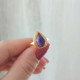 925 Silver Natural Amethyst Stone Ring - Drop Shape