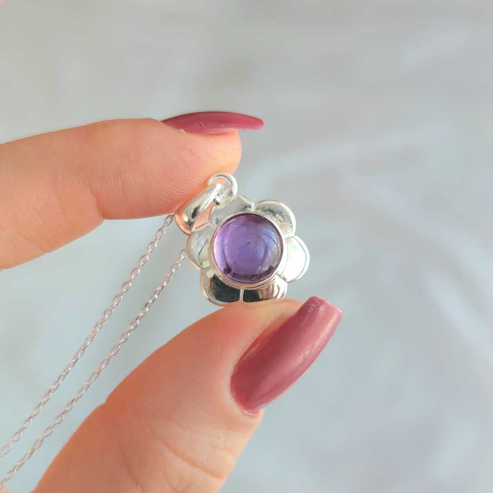 925 Silver Natural Amethyst Necklace