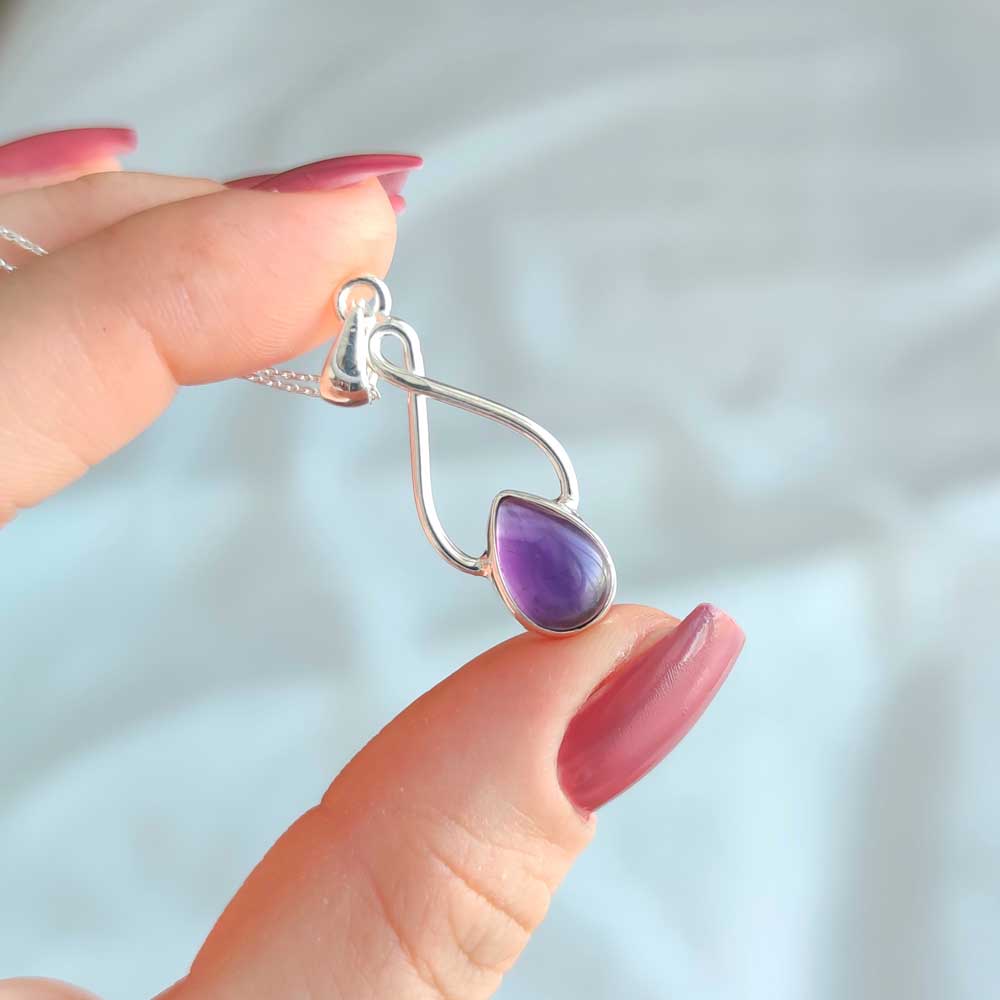 925 Silver Natural Amethyst Pendant