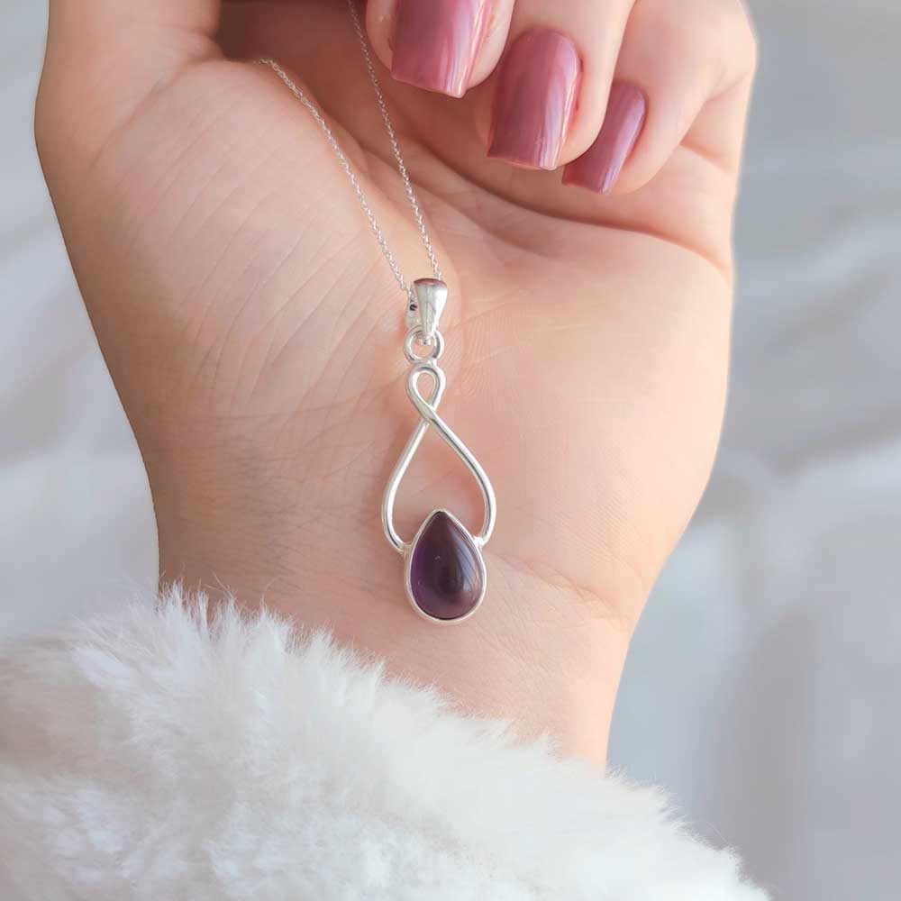 925 Silver Natural Amethyst Pendant