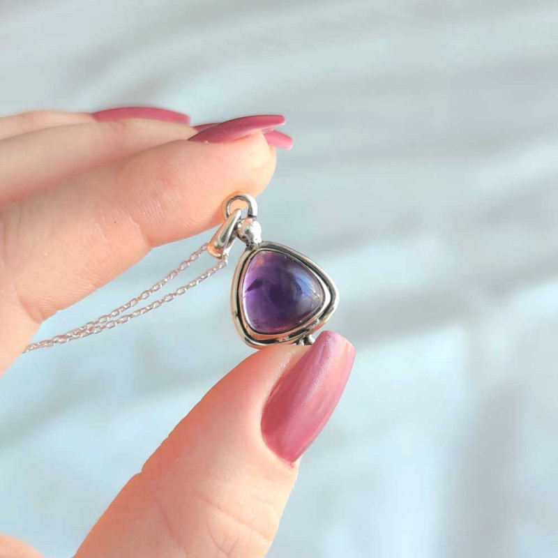 925 Silver Natural Amethyst Neklcace