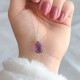 925 Silver Natural Amethyst Neklcace - No : 1000