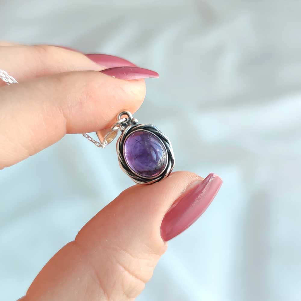 925 Silver Natural Amethyst Pendant