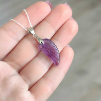 925 Silver Natural Amethyst Necklace - Wing of angels Model