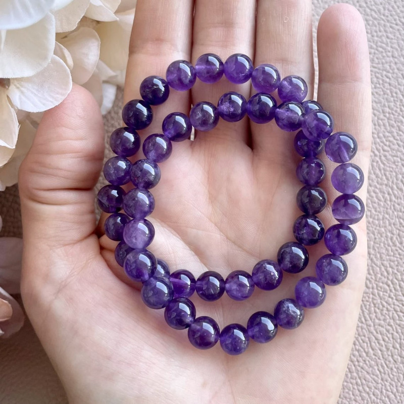 8mm Natural Amethyst Bracelet