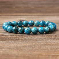 8mm Natural Blue Apatite Stone Bracelet - No : BR0900