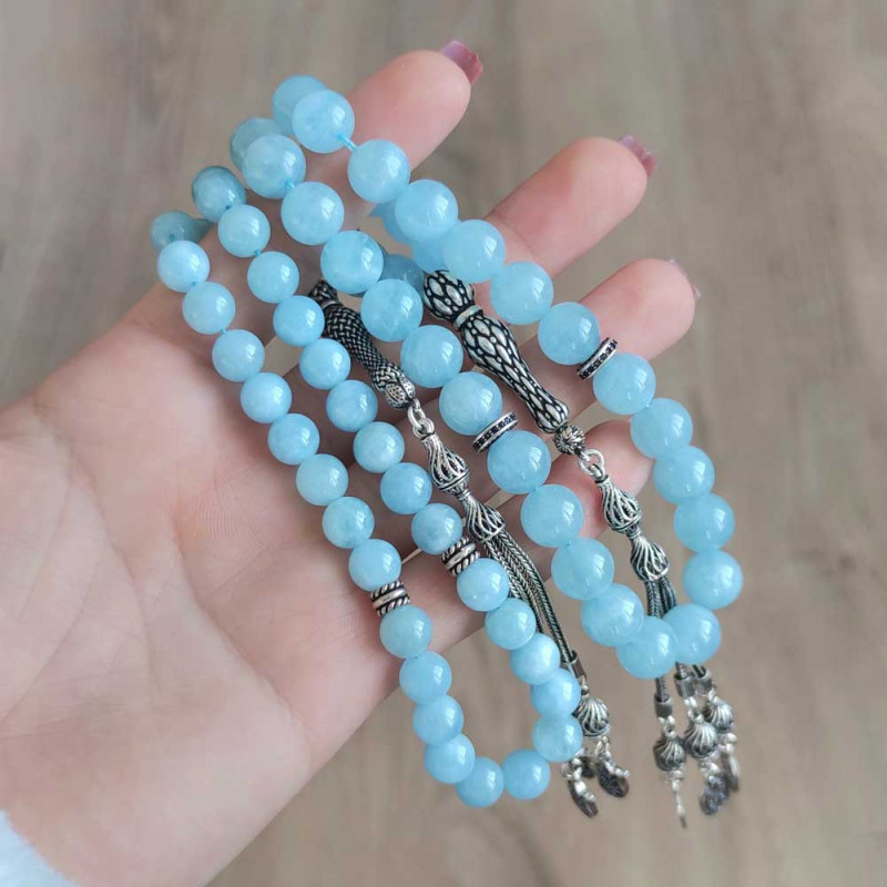 8mm Natural Aquamarine Rosary